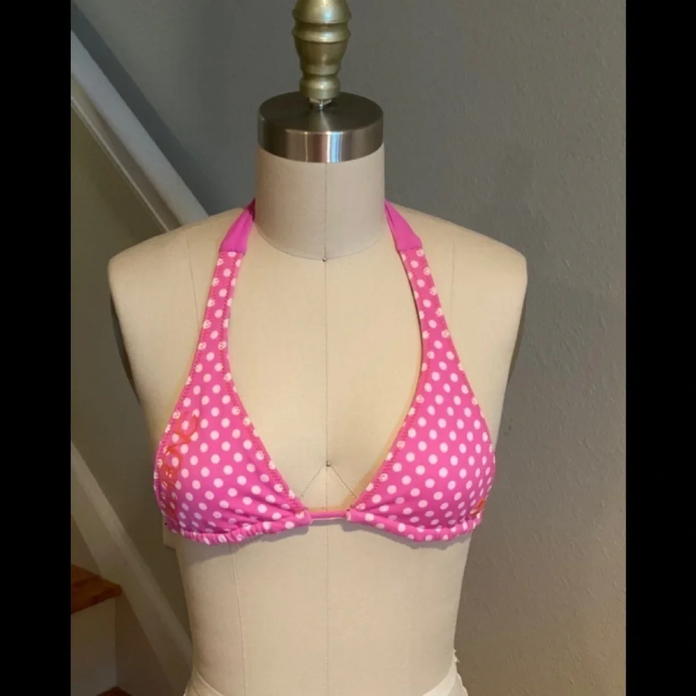 Billabong Reversible Pink/Wht/Brn Triangle Bikini​​​​​​​​​